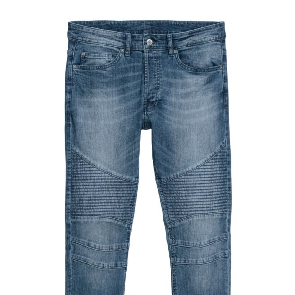 Mens Blue Biker Jeans Size Small